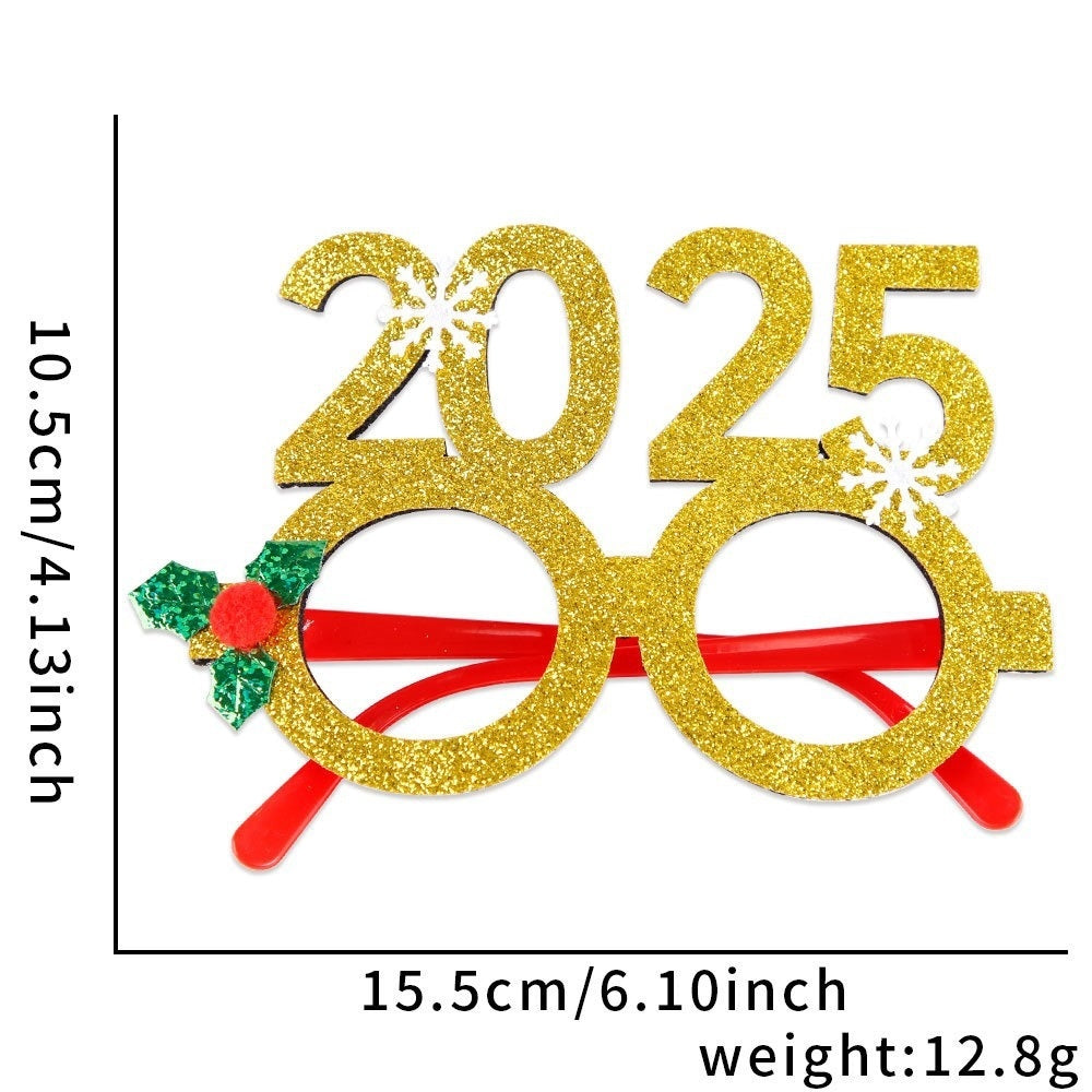 2025Golden Glasses Christmas Day Party Decoration