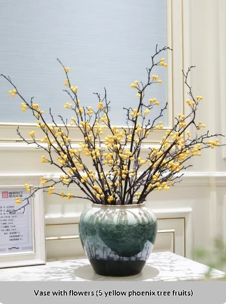 Holly Vase Ornament Artificial Flowers For Floral Arrangements Decor Item