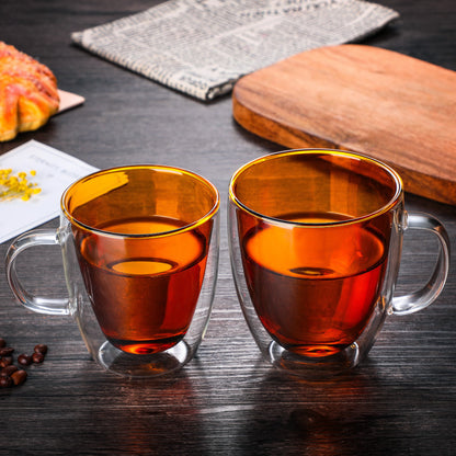 High borosilicate glass double cup coffee cup