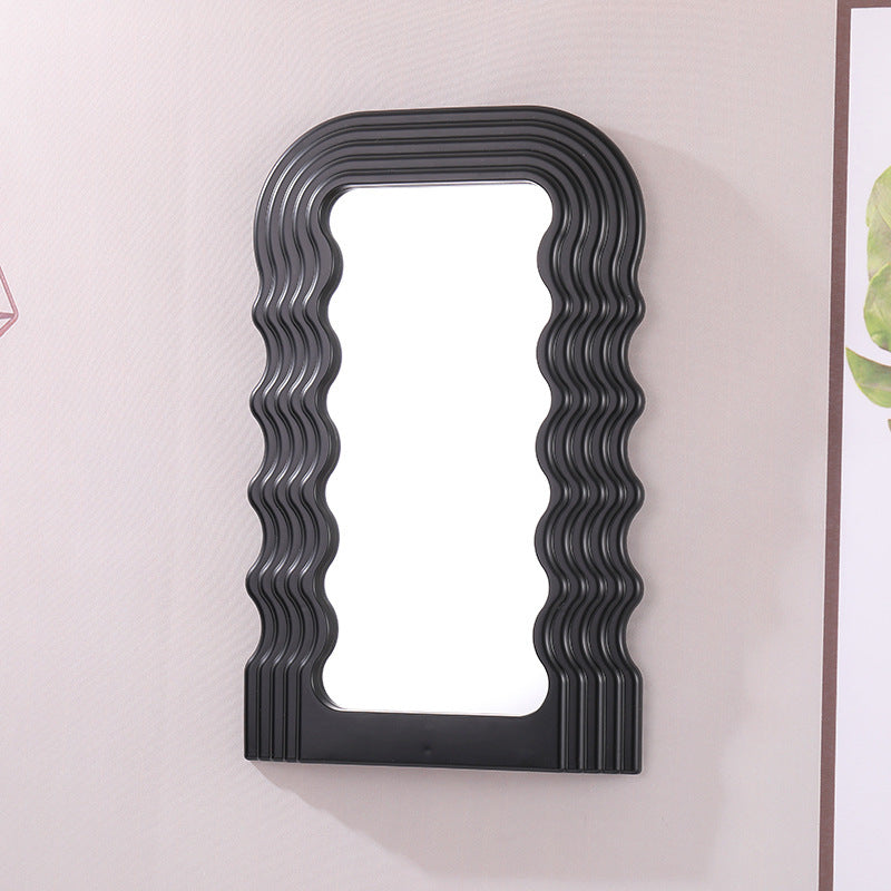 Ins Desktop Bathroom Porch Decoration Special-shaped Wave Mirror