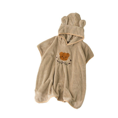 Coral Fleece Children's Bathrobes Cartoon Cloak Wearable