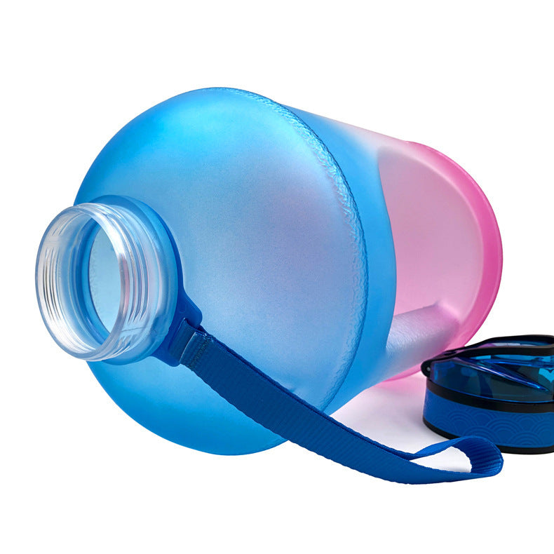 Sports Bottle Plastic Bouncing Cup Frosted Gradient Fitness Space Cup