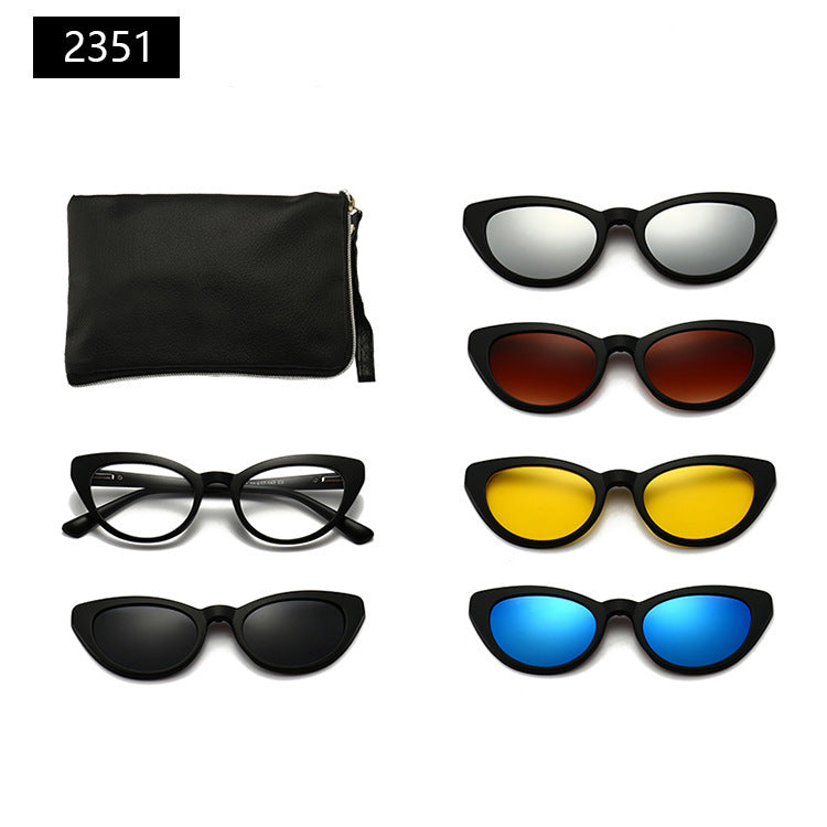 Magnetic Set Of Glasses Polarized Sunglasses Get Glasses Bag Free