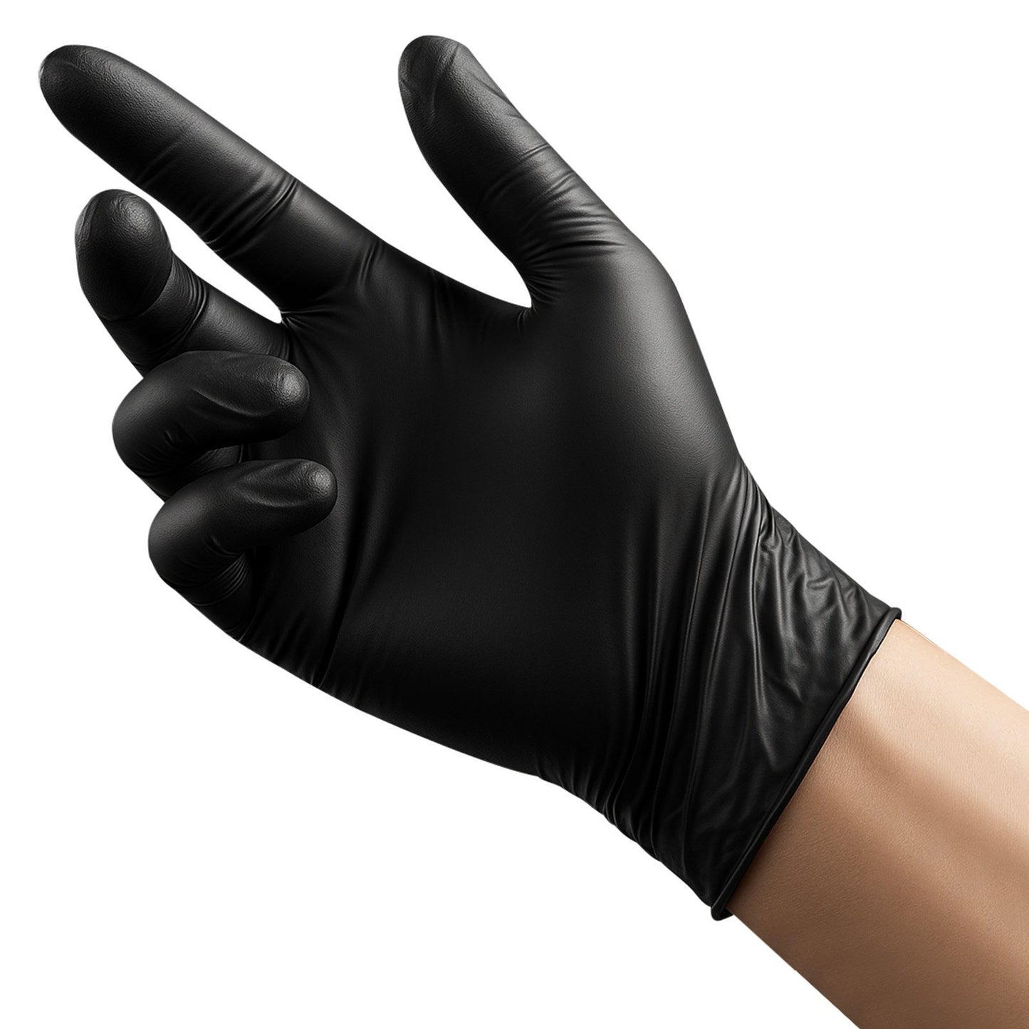 Black Nitrile Disposable Gloves 4.5 Mil Latex & Powder-Free 100 Count Size M