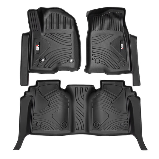 MKR Floor Mats For Chevy Silverado GMC Sierra 1500 2019-2025, 2020-2025 SLV SRA 2500 3500 HD Crew Cab With Rear Under-Seat Storage