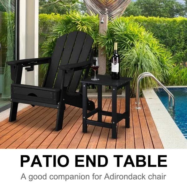 Single Layer Square HDPE Side Table Black