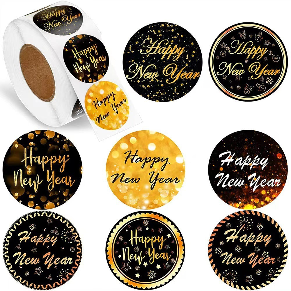 Happy New Year Decoration Sticker Labels