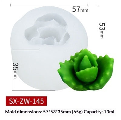 3D Succulent Silicone Candle Mold Cupcake Mold