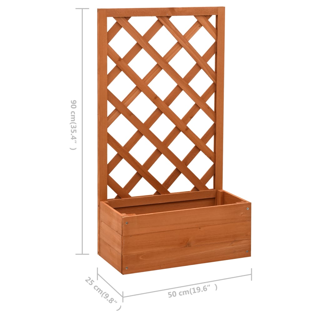 Garden Trellis with Flower Box 50x Fir Wood   Garden Trellis