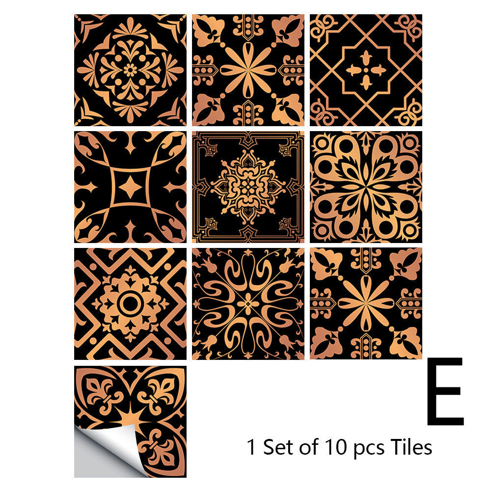 European Style Matte Matte Film Tile Stickers Kitchen Bathroom Decoration Wall Stickers