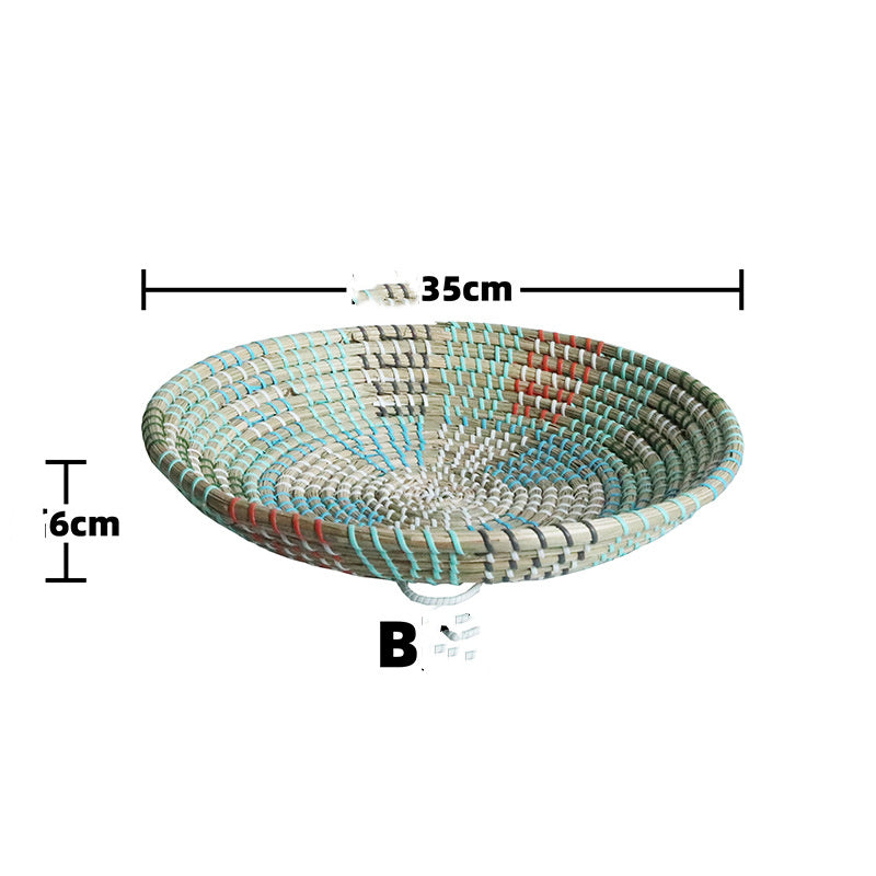Straw Decoration Plate Hanging European Style Decoration Plate