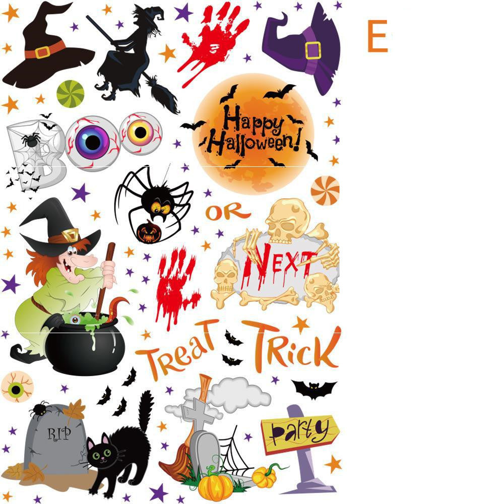 Halloween Scene Decoration Window Glass Door Stickers
