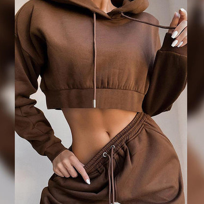 Hooded Long Sleeve Women's Sports And Leisure Two-piece Set