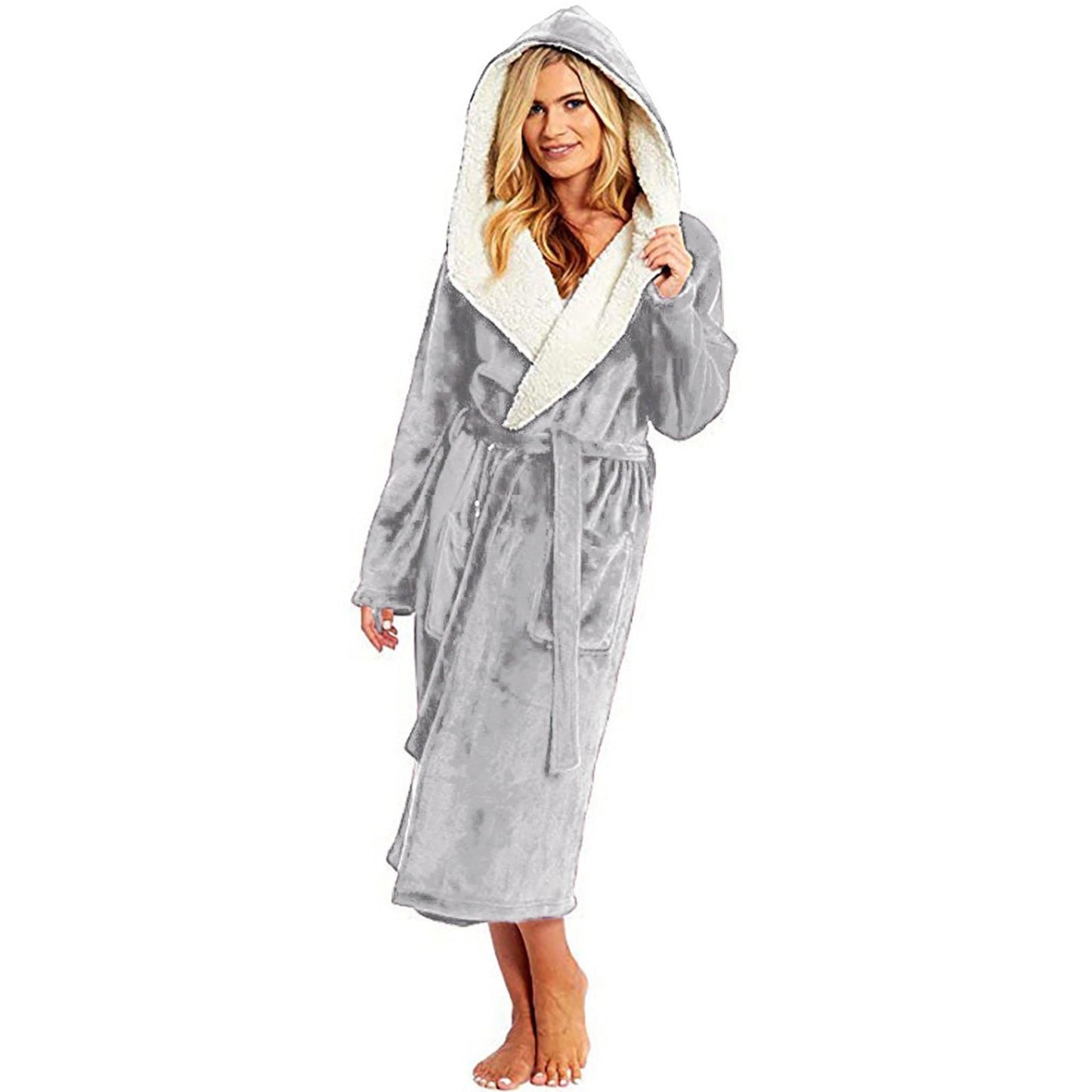 Women's Long Bathrobe Nightgown With Belt