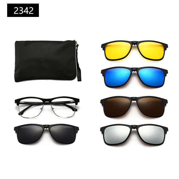 Magnetic Set Of Glasses Polarized Sunglasses Get Glasses Bag Free