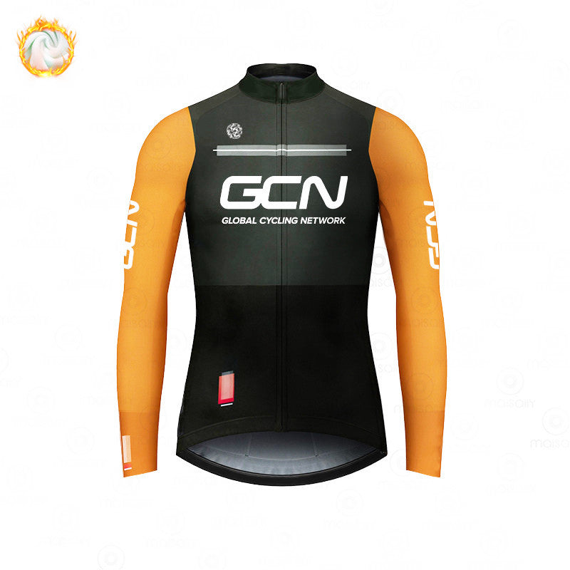 GCN Fleece Long Sleeve Cycling Jersey Cycling Jersey Running Winter New Series