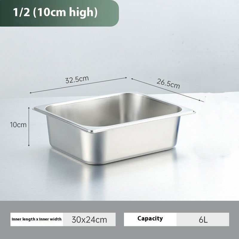 Stainless Steel Gastronorm Pan Buffet Basin Rectangular Kitchen Sink With Lid