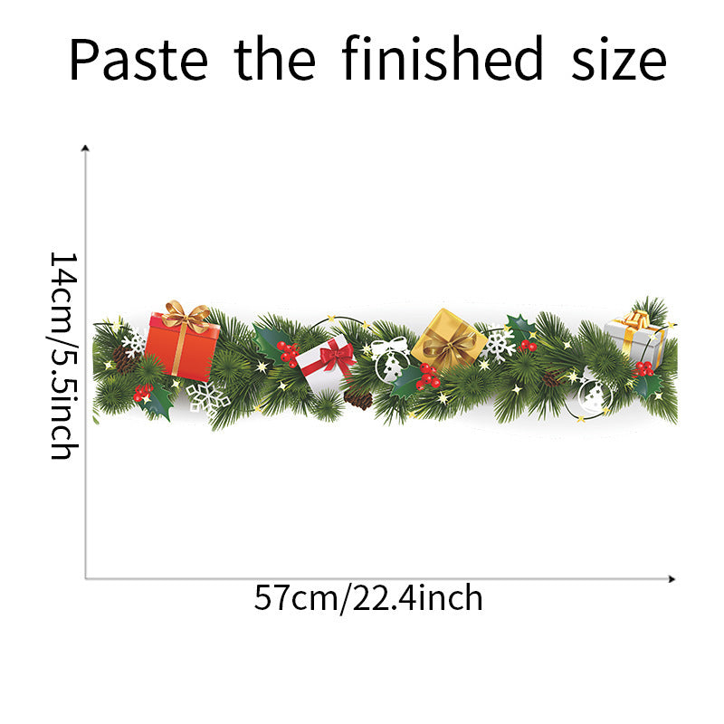 Christmas Waist Line Pine Branch Decoration Sticker