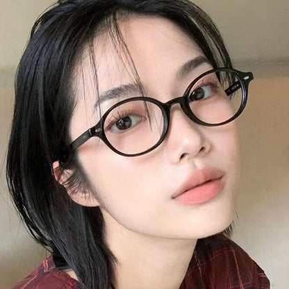 Women's Fashion Retro Literary Plain Glasses