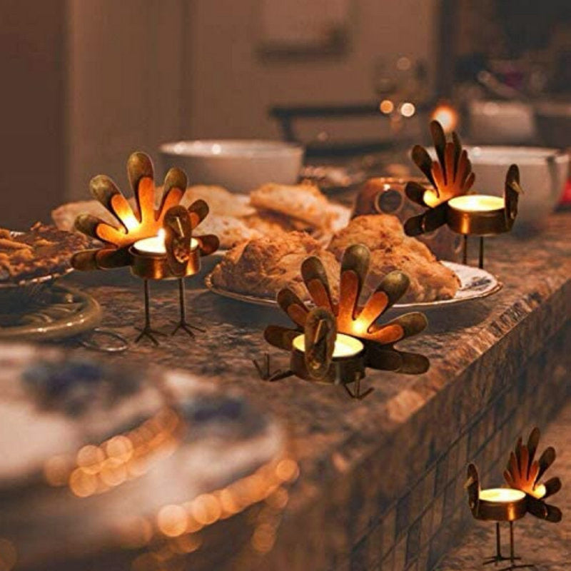 Turkey Candle Holder Retro Metal Scented Candlestick For Living Room Bedroom Bathroom Decoration