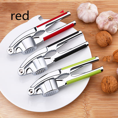 Multifunctional manual pressure garlic zinc alloy clip twist mixing garlic pounder garlic mashed garlic for stainless steel kitchen tools.