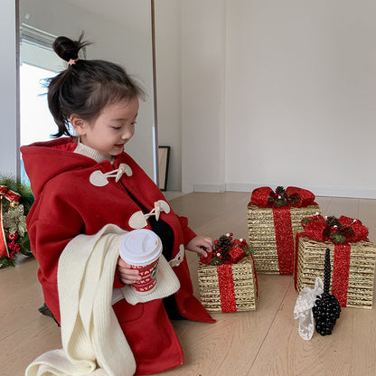 Children's New Year Quilted Horn Button Coat