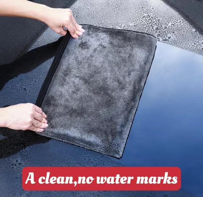 KLCB No-streak, No-scratch, No-water-stain Car Drying Towel Premium Microfiber Double-twist Pile With No Edge Design For Quick And Easy Drying