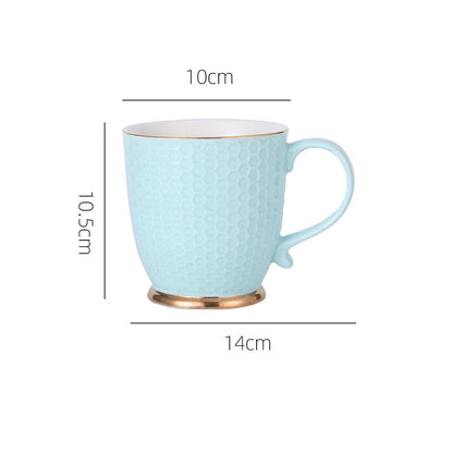 Morandi Ceramic Flower Tea Coffee Mug