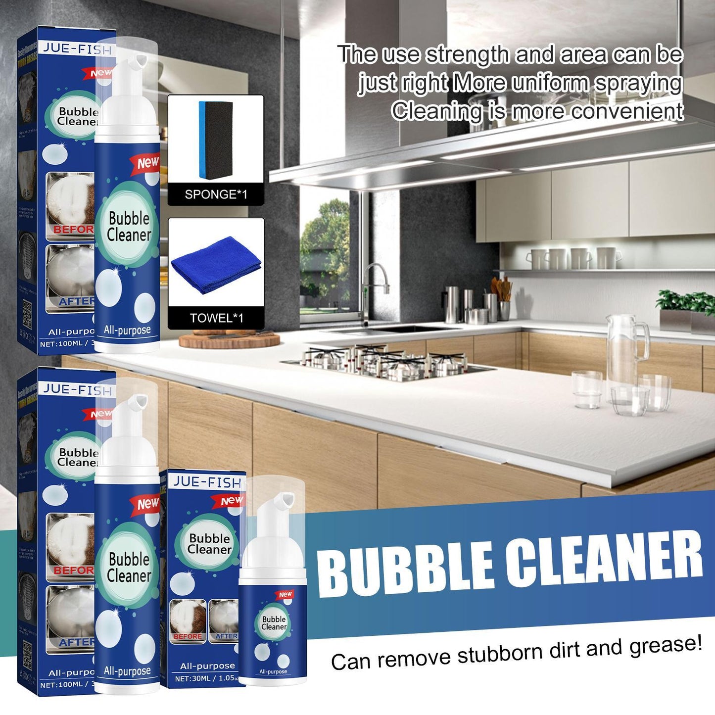 Fish Oil Foam Multifunctional Kitchen Stove Range Hood Heavy Oil Cleaner