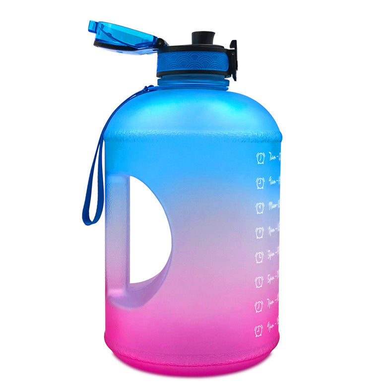 Sports Bottle Plastic Bouncing Cup Frosted Gradient Fitness Space Cup