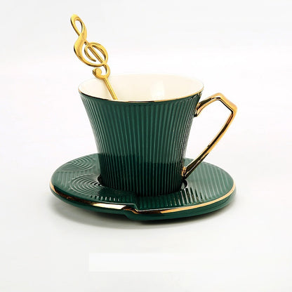 European Light Luxury Coffee Set Mug With Spoon Ceramic Coffee Cup Set
