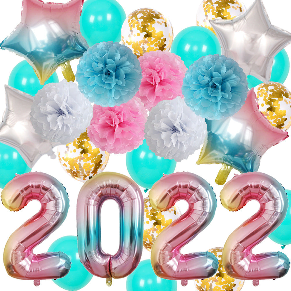 New Year Party Balloons New Year Decoration Balloon Set