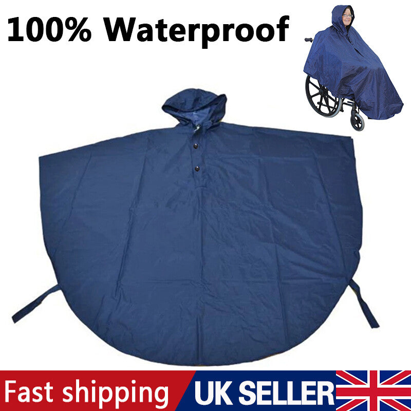 Wheelchair Waterproof Poncho Rain Cover With Hood Disability Aid Rain Coat