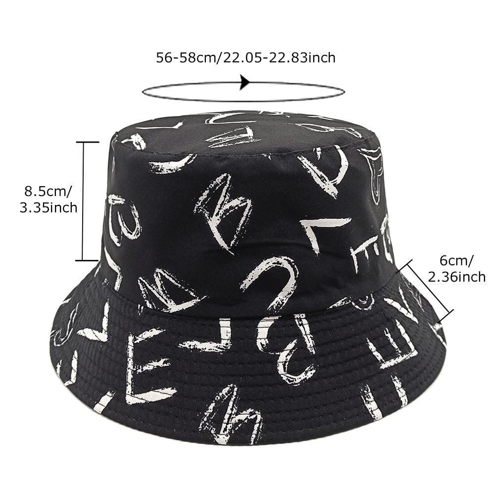 Love Letter Pattern Bucket Hat Children's Digital Printing Bucket Hat