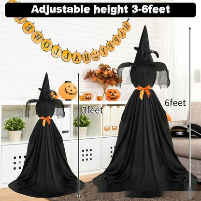LED Luminous Black Ghost With Bowknot Decoration