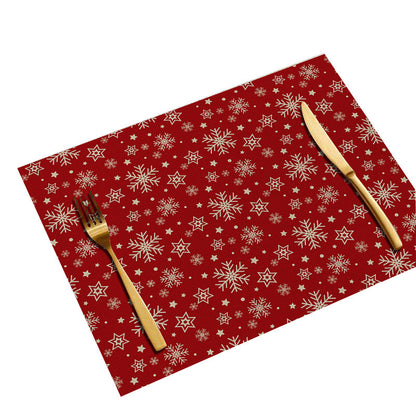 Christmas Digital Printing Placemat Linen Insulation Antifouling Decoration