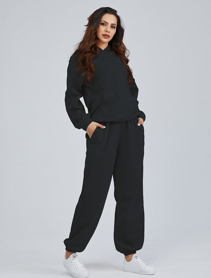 Women's Hooded Pocket Sports And Leisure Two-piece Suit