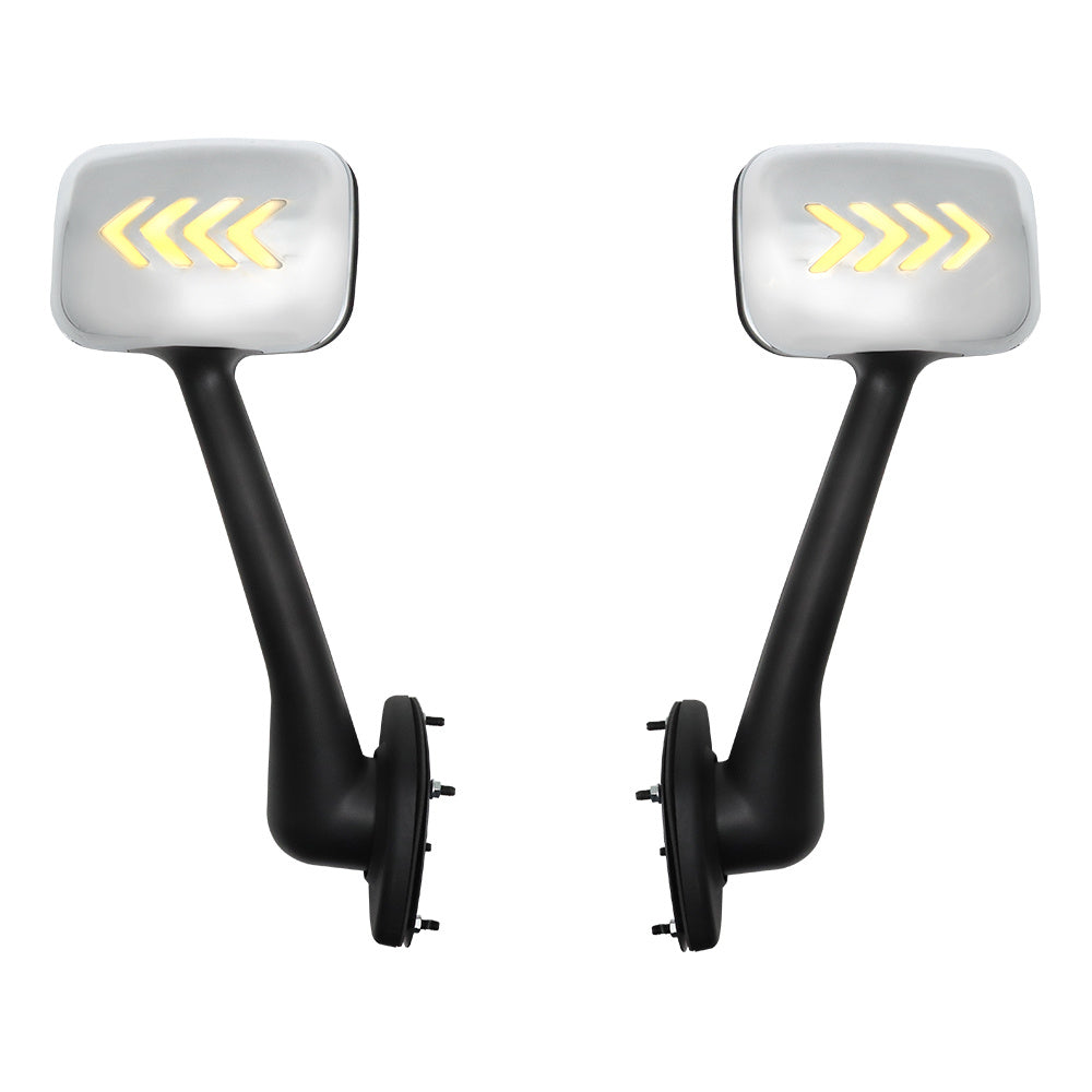 For 2008-2016 Freightliner Cascadia Hood Mirrors Chrome W,Turn Signal Left&Right