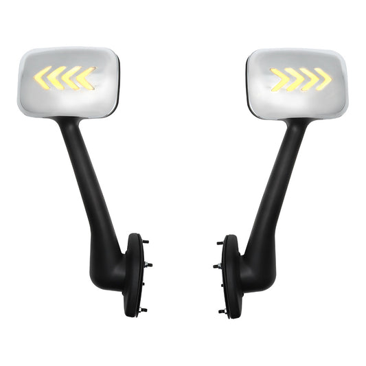 For 2008-2016 Freightliner Cascadia Hood Mirrors Chrome W,Turn Signal Left&Right