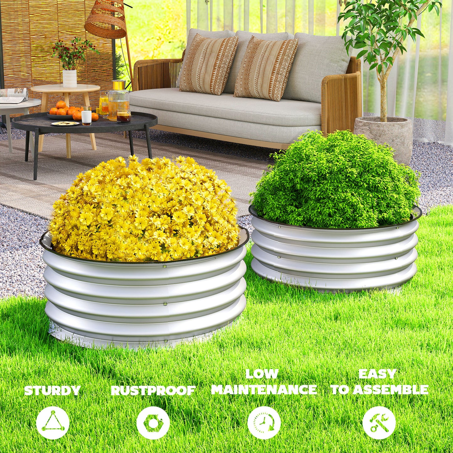 Set of 2 Raised Garden Bed