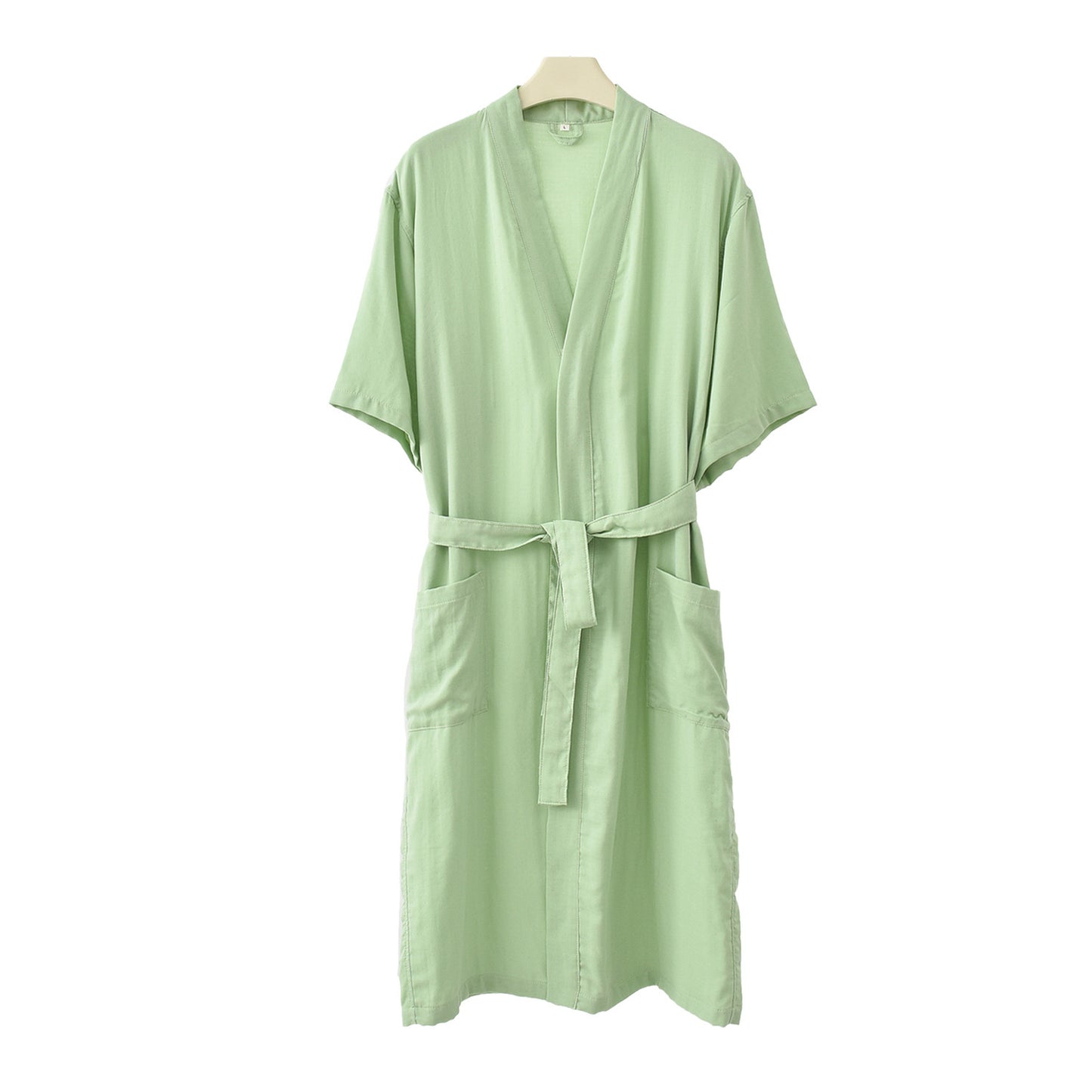 Bamboo Cotton Short-sleeved Bathrobe Women's Bathrobe Night-robe Pajamas