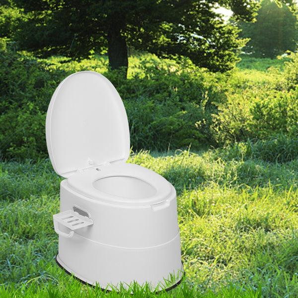 White Outdoor Toilet With Anti Slip Pad