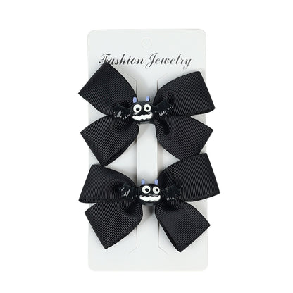 Halloween Decoration Double Bowknot Children Barrettes