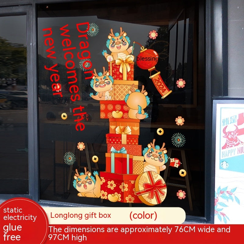 Decoration Dragon Year Window Stickers New Year Window Stickers Spring