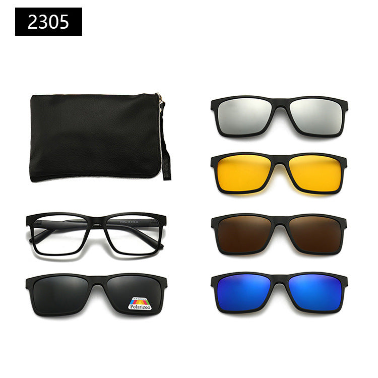 Magnetic Set Of Glasses Polarized Sunglasses Get Glasses Bag Free