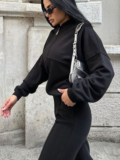 Women's European And American Leisure Cardigan Pants Two-piece Set