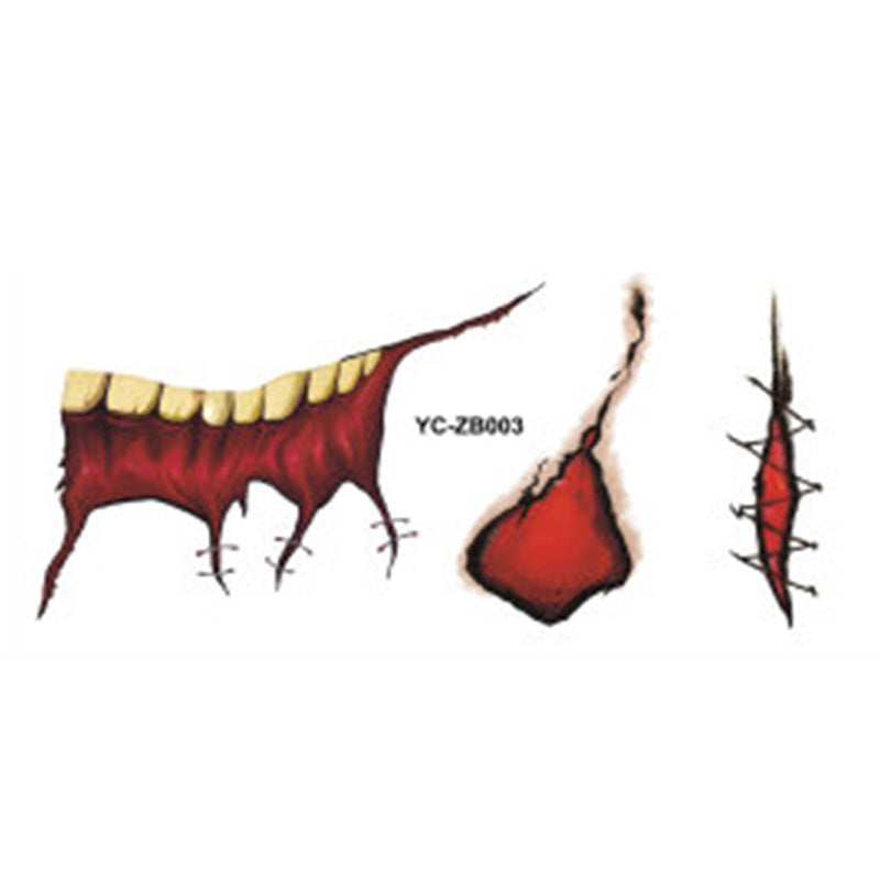 Halloween Mouth Tattoo Sticker Horror Lip DIY Decoration