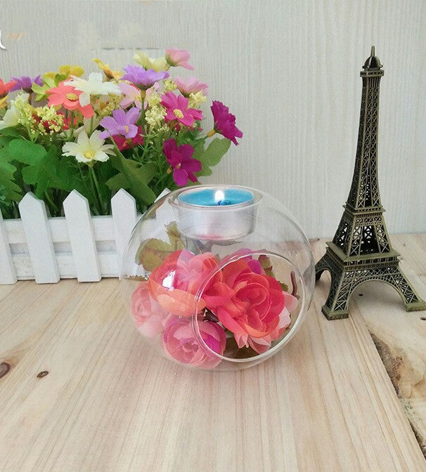 Transparent European-style Crystal Glass Candle Holder Romantic And Warm Home Candle Holder