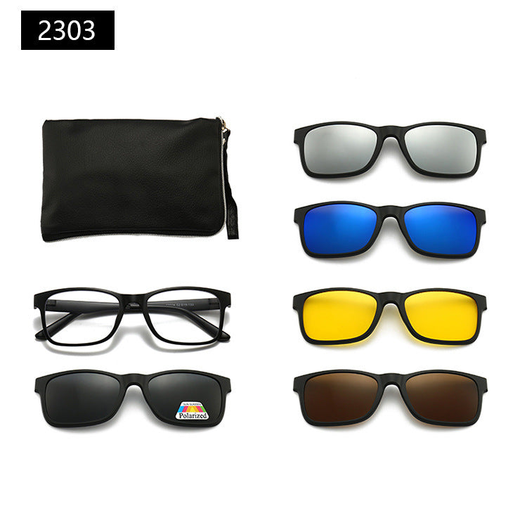 Magnetic Set Of Glasses Polarized Sunglasses Get Glasses Bag Free
