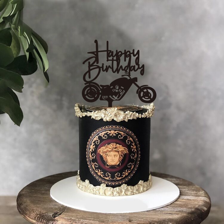 Motorcycle Car Birthday Cake Insertion Party Decoration